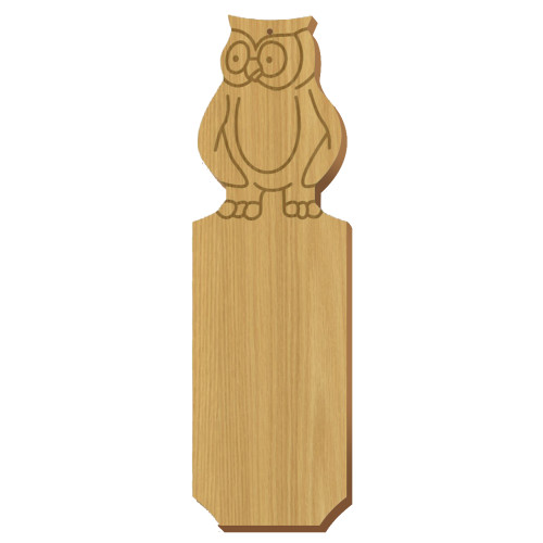 Blank Owl Symbol Oak Plaque