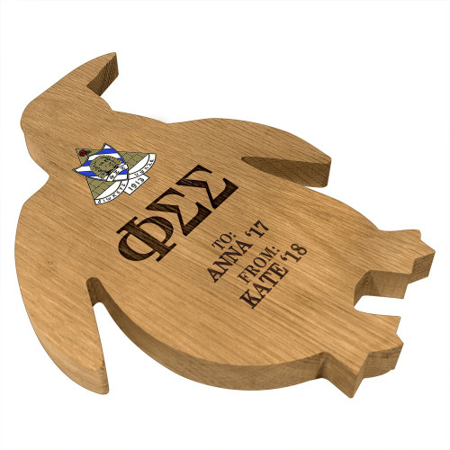 Phi Sigma Sigma Penguin Paddle Plaque Side