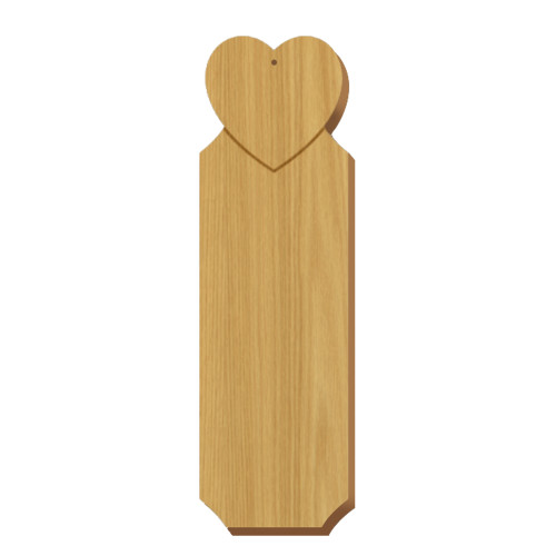 Blank Heart Symbol Oak Plaque