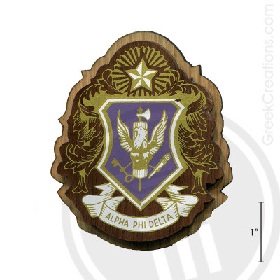Alpha Phi Delta Large Raised Wooden Crest