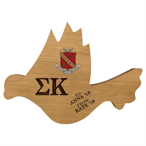 Sigma Kappa Dove Paddle Plaque