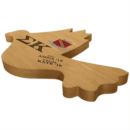 Sigma Kappa Dove Paddle Plaque Side