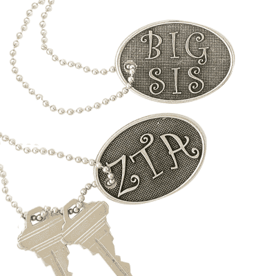 Curlz Oval Key Chain Tag