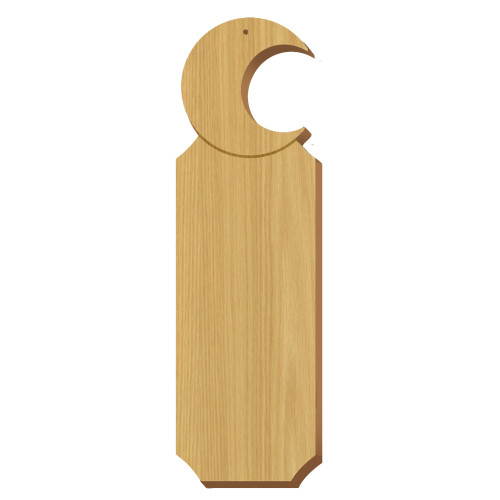 Blank Crescent Moon Symbol Oak Plaque