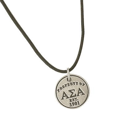 7 Inch Black Cord with 'Property Of' Disc