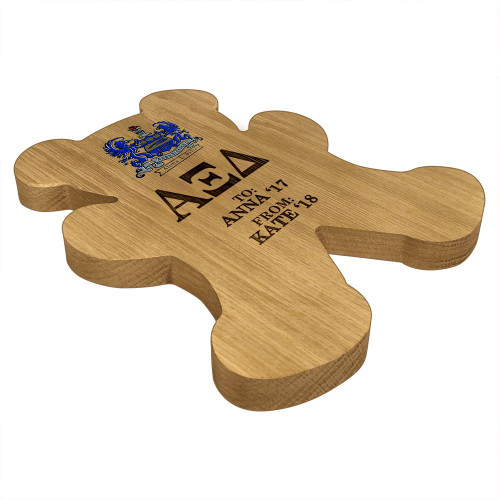 Alpha Xi Delta Bear Paddle Plaque Side