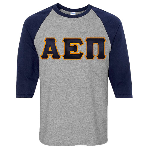 Fraternity & Sorority Lettered 3/4 Sleeve Raglan T-Shirt