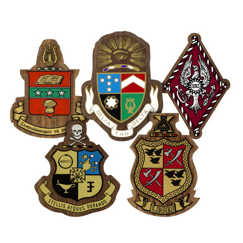 Small Peel-n-Stick Wooden Greek Crest