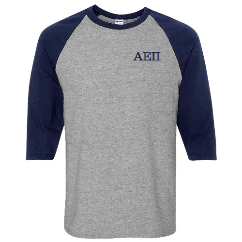 Fraternity & Sorority Embroidered 3/4 Sleeve Raglan Shirt