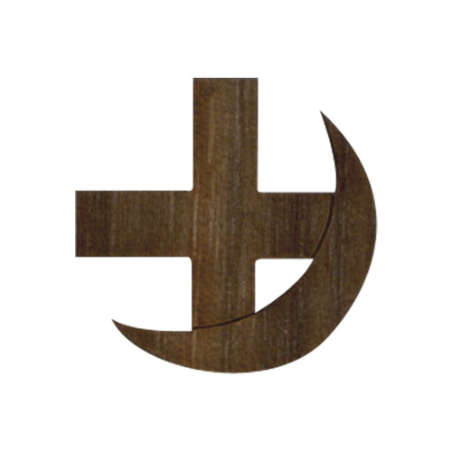 Wooden Cross and Crescent Symbol