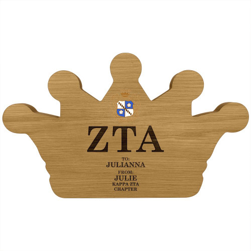 Zeta Tau Alpha Crown Paddle Plaque