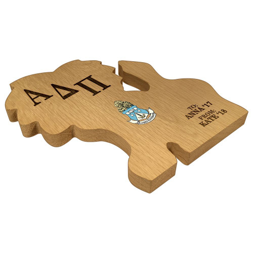 Alpha Delta Pi Lion Paddle Plaque Side