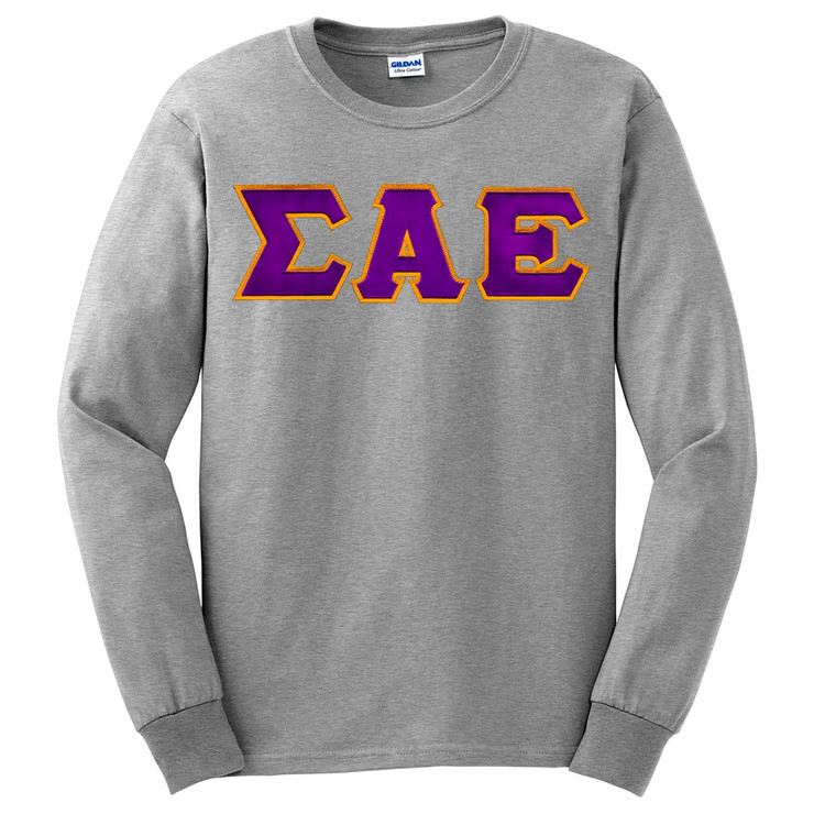 Fraternity & Sorority Sewn Letter Long Sleeve Tee by Gildan fraternity-sorority-sewn-letter-long-sleeve-tee-by-gildan