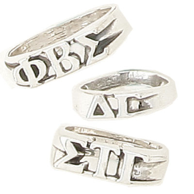 Sterling Silver Fraternity Block Ring M