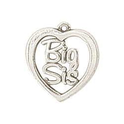Big Sis Lil Sis Heart Charm