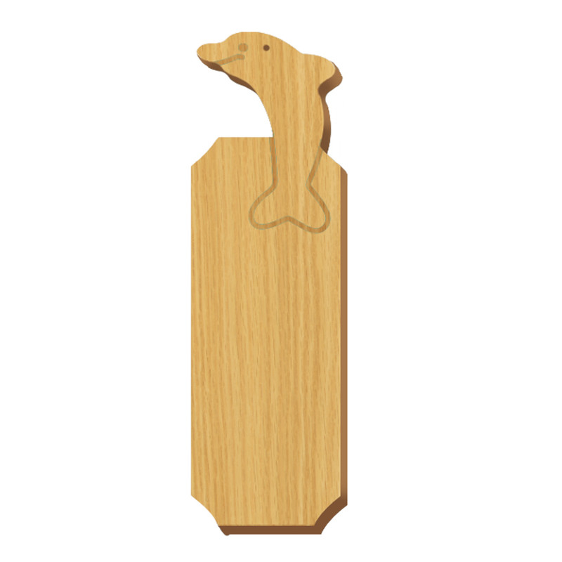 Blank Dolphin Symbol Oak Plaque