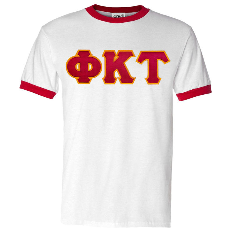 Fraternity & Sorority Lettered  Ringer T-Shirt