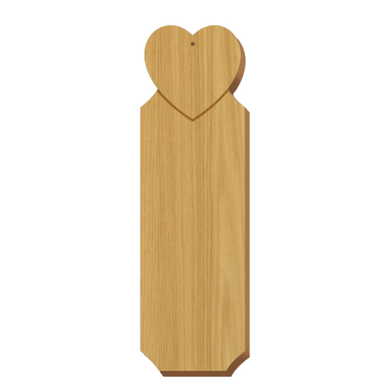 Blank Heart Symbol Oak Plaque