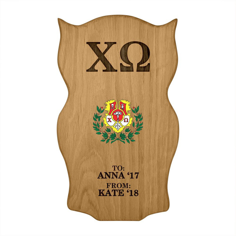 Chi Omega Owl Paddle Plaque