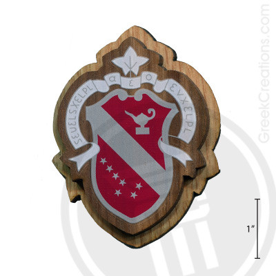 Alpha Phi Large Raised Wooden Crest
