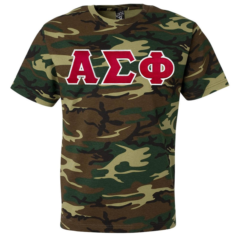 Fraternity & Sorority Lettered Camouflage T-shirt