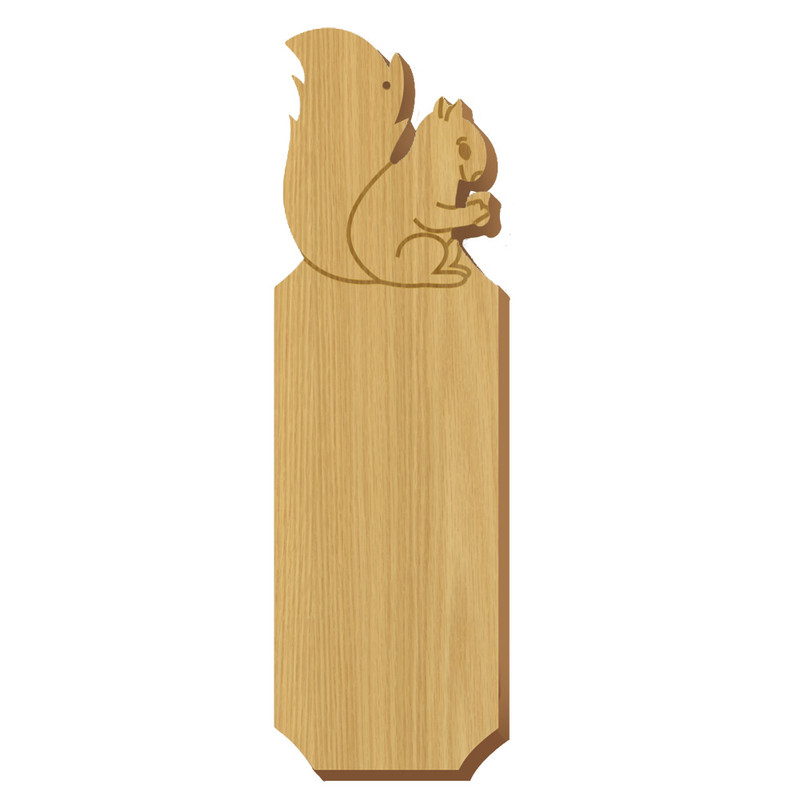 Blank Squirrel Symbol Oak Plaque