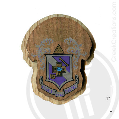 Sigma Pi Large Raised Wooden Crest