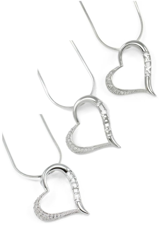 Angel Heart Pendant w/ Simulated Diamonds