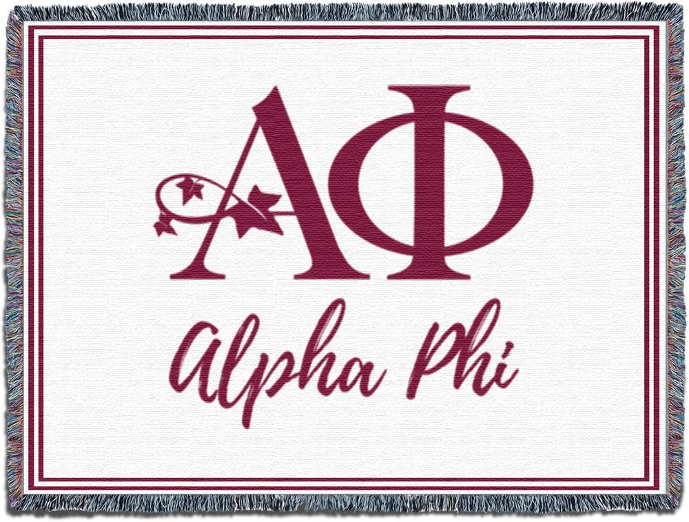 Alpha Phi Letters Blanket By Greek Creations