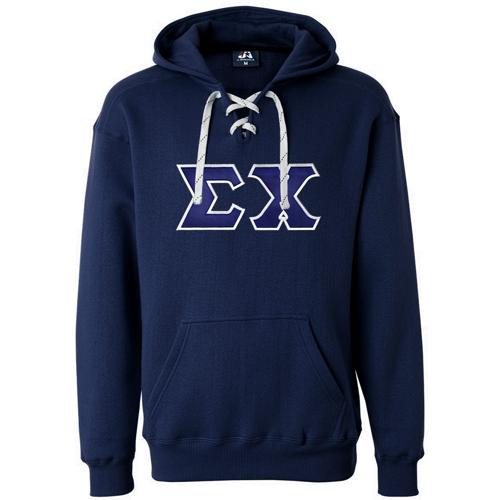 Fraternity & Sorority Lace-Up Letter Hoodie by J. America