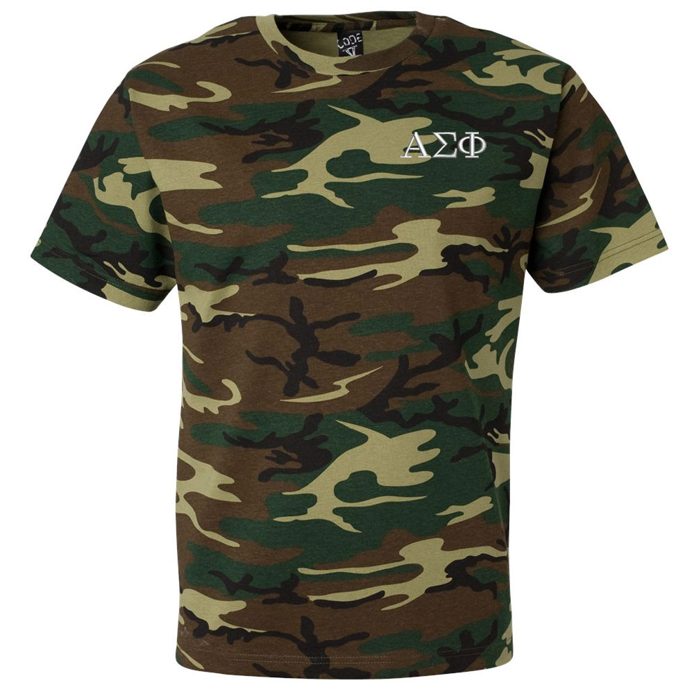 Fraternity & Sorority Embroidered Camo Shirt by Code Five