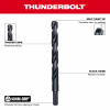 Thunderbolt Black Oxide Drill Bit, 19/64 In.