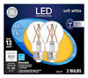 LED Light Bulbs, Soft White Clear, 8 Watt, 800 Lumens, 2-Pk.