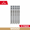 Wood Jig Saw Blades, U Shank, High Carbon Steel, 10 TPI, 4 In., 5-Pk.