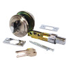 RV Entrance Deadbolt, 2-3/8 In., Brushed Stainless Steel