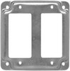 GFI Receptacle Box Cover, Double, Flat Corner Square, Exposed, Steel, 4 In.