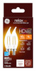 Relax HD Decorative LED Light Bulbs, Candelabra Base, Soft White, Clear, Dimmable, 300 Lumens, 4 Watt, 2-Pk.