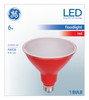 LED Floodlight, 100 Lumens, Medium Base, PAR38, Red, 6 Watt