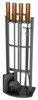 5-Pc. Fireplace Tool Set, Black with Wood Handles