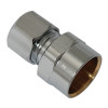 Brass Compression Straight Connector, Lead Free, 1/2 Copper Sweat x 3/8 In. OD