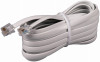 Phone Line Cord, White,  15-Ft.