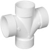 Schedule 40 DWV PVC Double Sanitary Tee, White, 2 In.