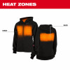 M12 Heated Hooded Sweatshirt, Cotton/Poly, With Battery & Charger, Black, XL