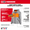 M12 Heated Hooded Sweatshirt, Cotton/Poly, Gray, 2XL, NO BATTERY