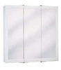 Tri-View Mirror Medicine Cabinet, White Wood, 23-3/4 x 25-5/8 In.