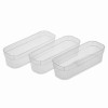 Narrow Storage Trays, Clear, 9-3/4 x 3-1/2 x 2-1/2 In., 3-Pk.