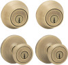 Security Combination Lockset, Antique Brass
