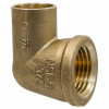 Copper Pipe Elbow, 90 Degrees, Copper, 3/8 x 1/2 In. CxF