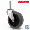 3 in. Gray TPR and Steel Swivel Threaded Stem Caster
