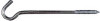 Screw Hook, Zinc, 3/8 x 10 In.